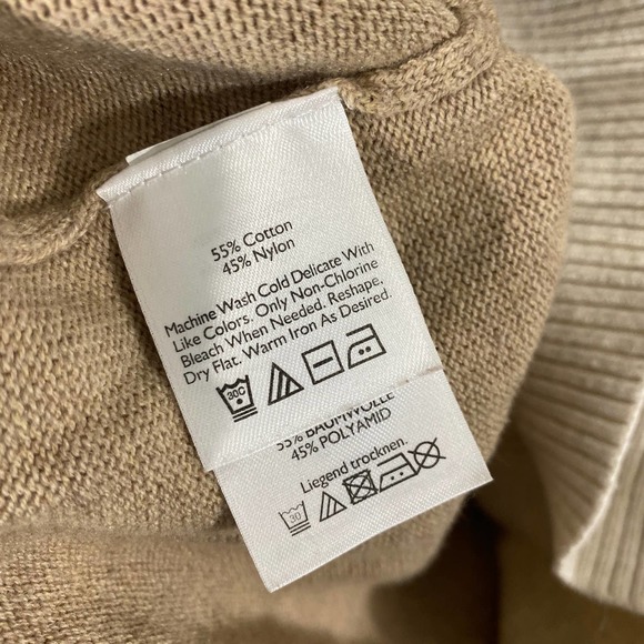 Eddie Bauer Sweater Womens 2XL Tan Henley Button Mock Neck Long Sleeve Knit - Picture 6 of 8